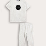 Pajama set with patch - gray