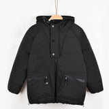 Puffer coat with pockets - black