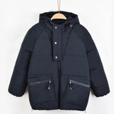 Puffer coat with pockets - Navy