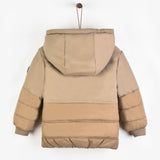 Puffer coat with hood - beige