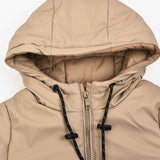 Puffer coat with hood - beige