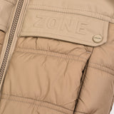 Puffer coat with hood - beige