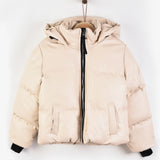 Puffer coat with hood - Stone