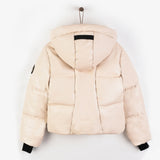 Puffer coat with hood - Stone