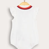 Tropical Rib Baby Overalls - Cream