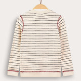 Striped shirt with embroidery - cream