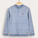 Striped shirt with embroidery - blue