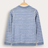 Striped shirt with embroidery - blue