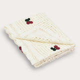Crochet blanket - milk cherry