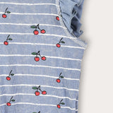 Striped set with cherries - blue