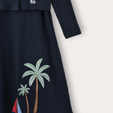 Reeve dress combined with cardigan - Navy