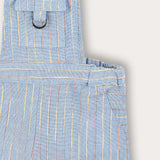 Striped overalls with suspenders - light blue
