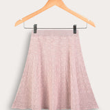 Flared knit skirt - pink