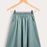 Ruched skirt with pockets - Mint