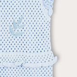 Knitted overalls with embroidery - light blue