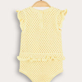 Knitted overalls with embroidery - yellow