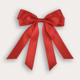 Double Satin Bow Tie - Red