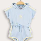 Sporty overalls with hood - light blue