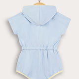 Sporty overalls with hood - light blue