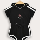 Sporty overalls with hood - black