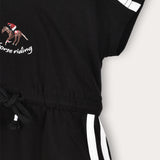 Sporty overalls with hood - black
