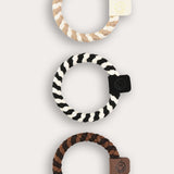 Trio of braided rubber bands - blue