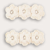 Pair of flower pins - white