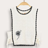 Knit cardigan with tie - cream