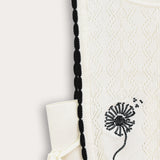 Knit cardigan with tie - cream