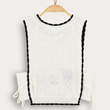 Knit cardigan with tie - cream