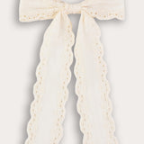 Long lace bow tie - beige