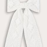 Lace Bow Tie - White