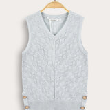 V-neck knit cardigan - light blue