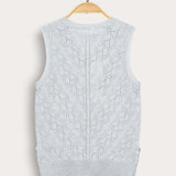 V-neck knit cardigan - light blue