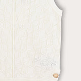 Open V-neck knit cardigan - cream