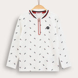 Polo shirt with zipper - cream