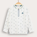 Polo shirt with zipper - light blue
