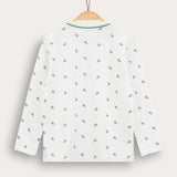 Polo shirt with zipper - light blue