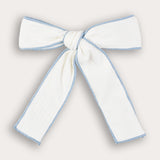 Ribbed bow tie with passepartout - blue