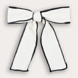 Ribbed bow tie with passepartout - blue