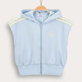 Sports vest with hood - light blue