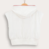 Sports vest with hood - white