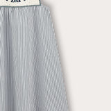 Striped sarafan with straps - green