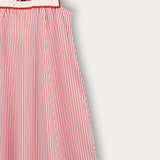 Striped sarafan with straps - pink