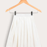 Flared pleated skirt - cream