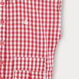 Checkered vest with collar - red
