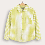Button-down plaid shirt - lime