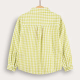 Button-down plaid shirt - lime