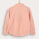 Checkered button-down shirt - orange