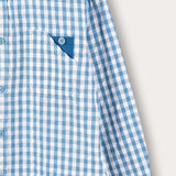 Button-down plaid shirt - blue